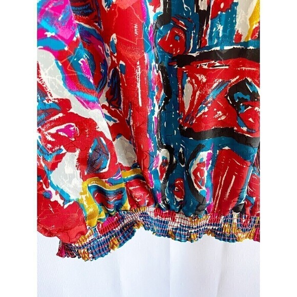 Vintage Womens Rainbow Tunic Popover Top Sz 14 90s Y2K Primary Pride Colorful - Picture 4 of 9